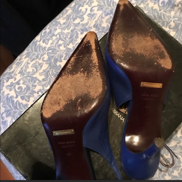 Dolce & Gabbana royal blue slingback classic heels - Picture 5 of 5